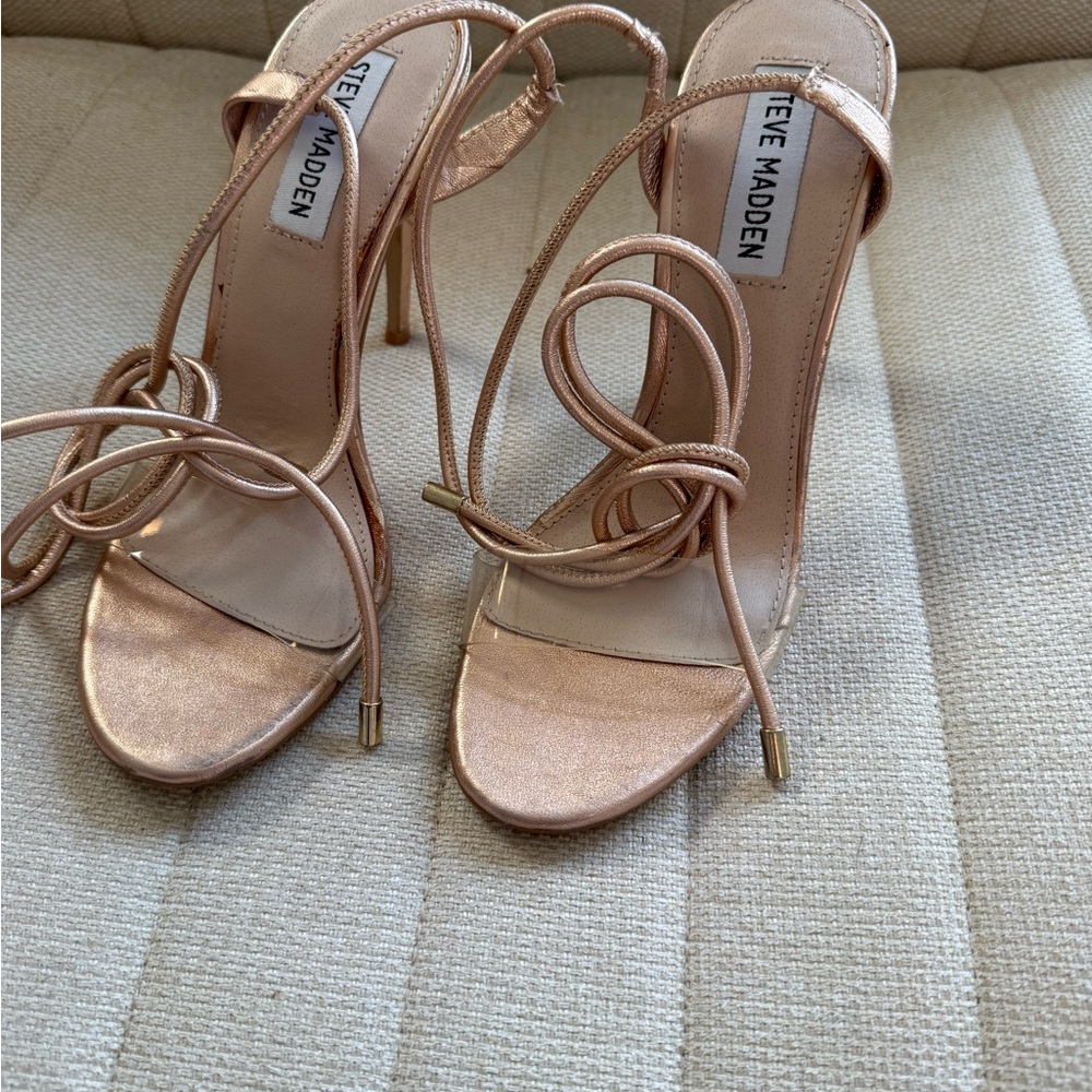 Steve Madden Metallic Pink Strappy Heels